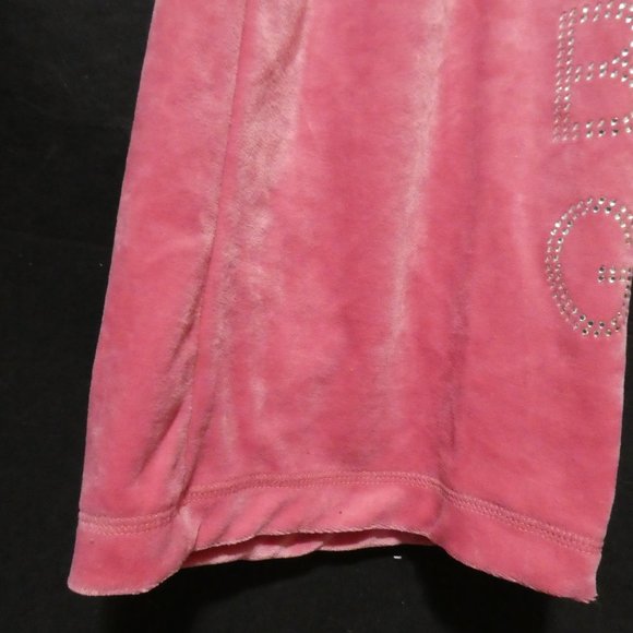 BCBG MAX AZRIA | large | Y2K Extremely Soft Pink Velour Pants | Sequin Letters - Picture 8 of 16